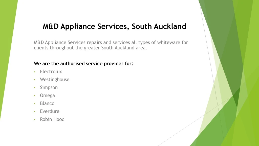 m d appliance services south auckland