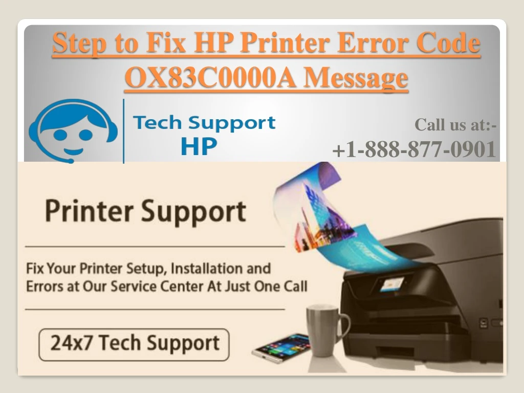 step to fix hp printer error code ox83c0000a message