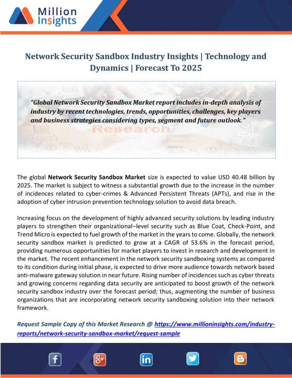 Network Security Sandbox Industry Insights | Technology and Dynamics | Forecast To 2025