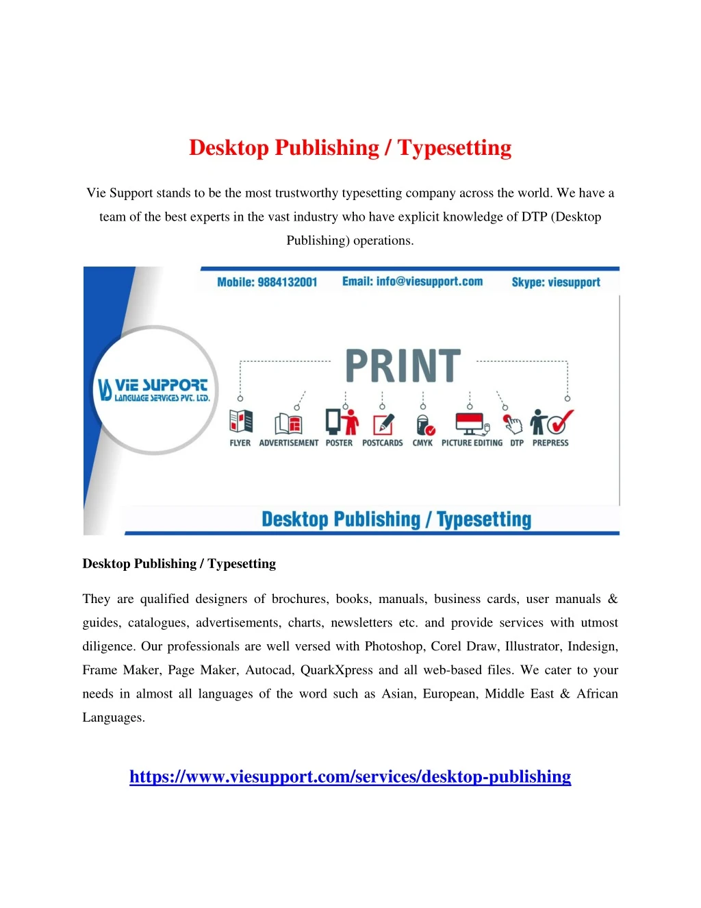desktop publishing typesetting