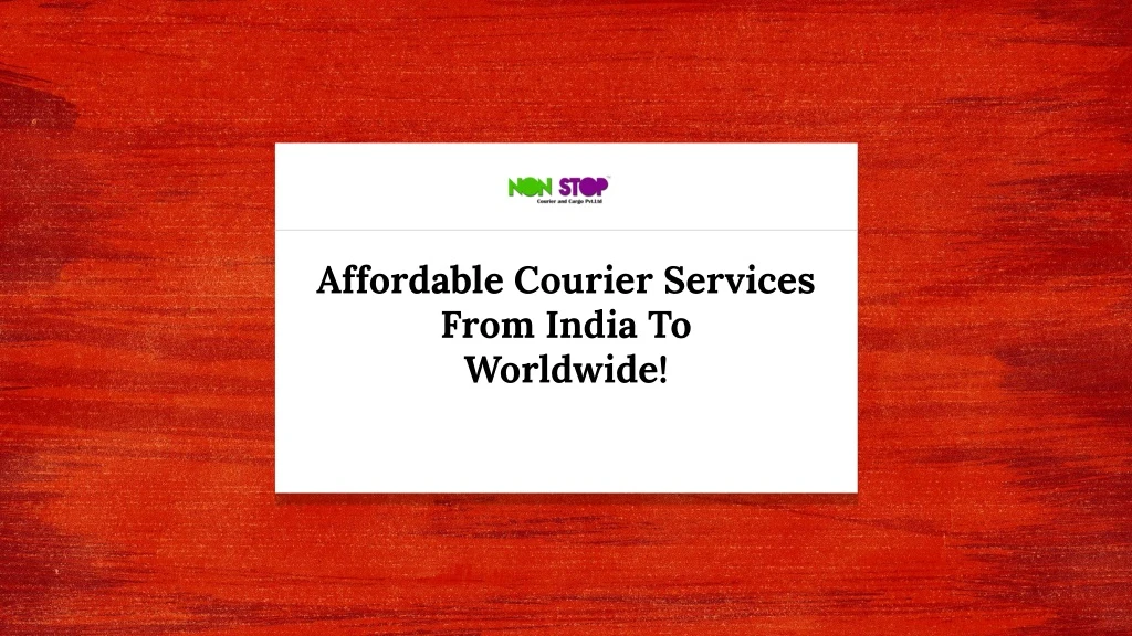 affordable courier services from india