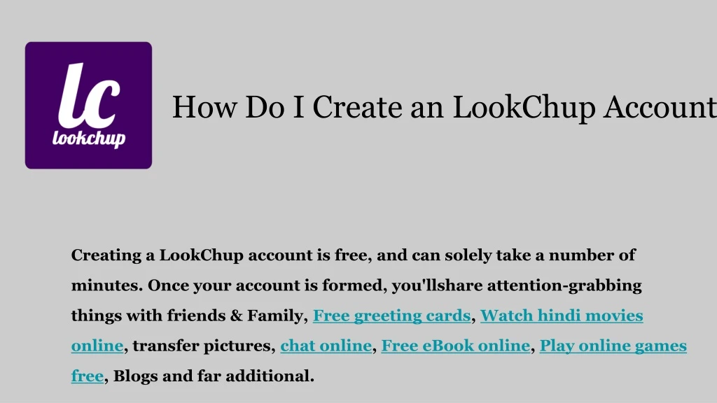 how do i create an lookchup account