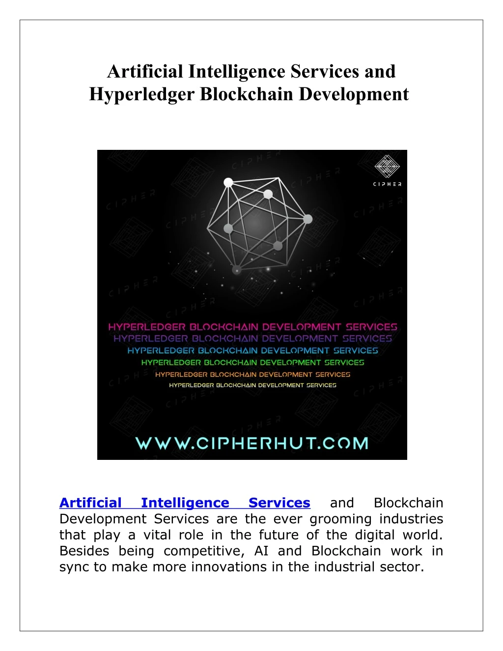 artificial intelligence services and hyperledger