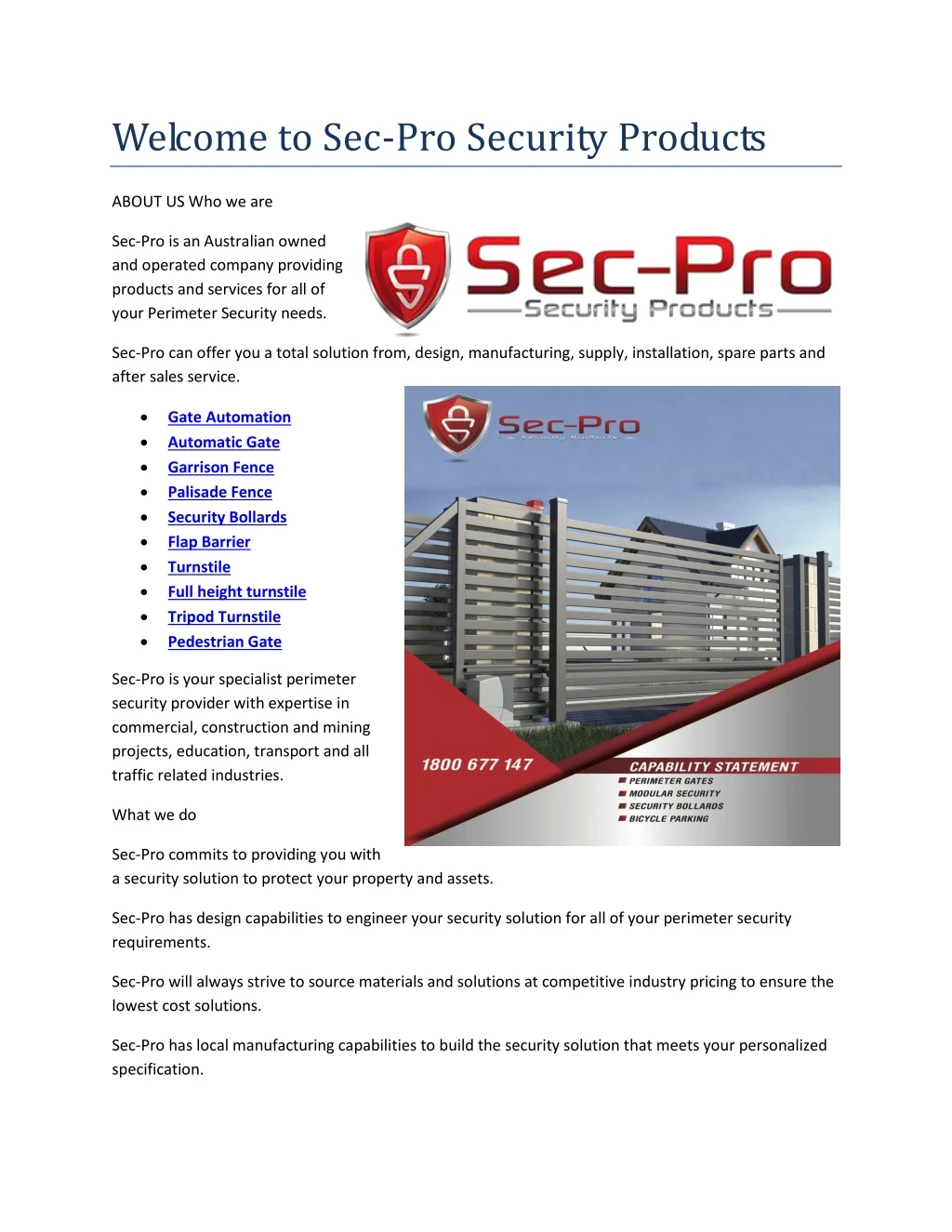 welcome to sec pro security products