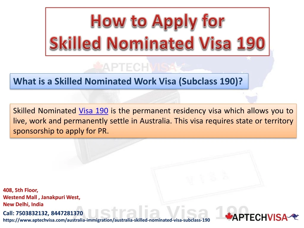how to apply for skilled nominated visa 190