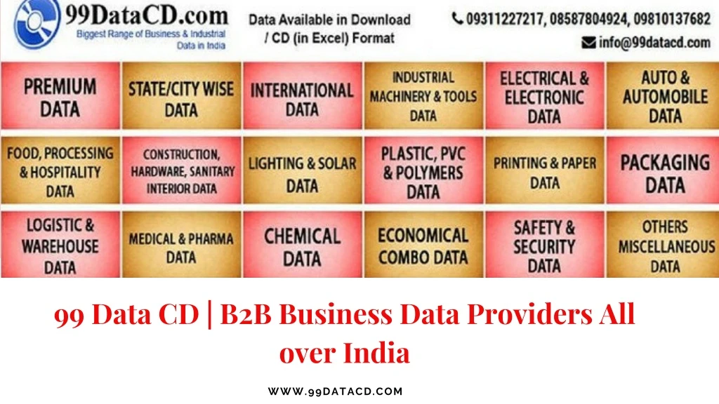 99 data cd b2b business data providers all over