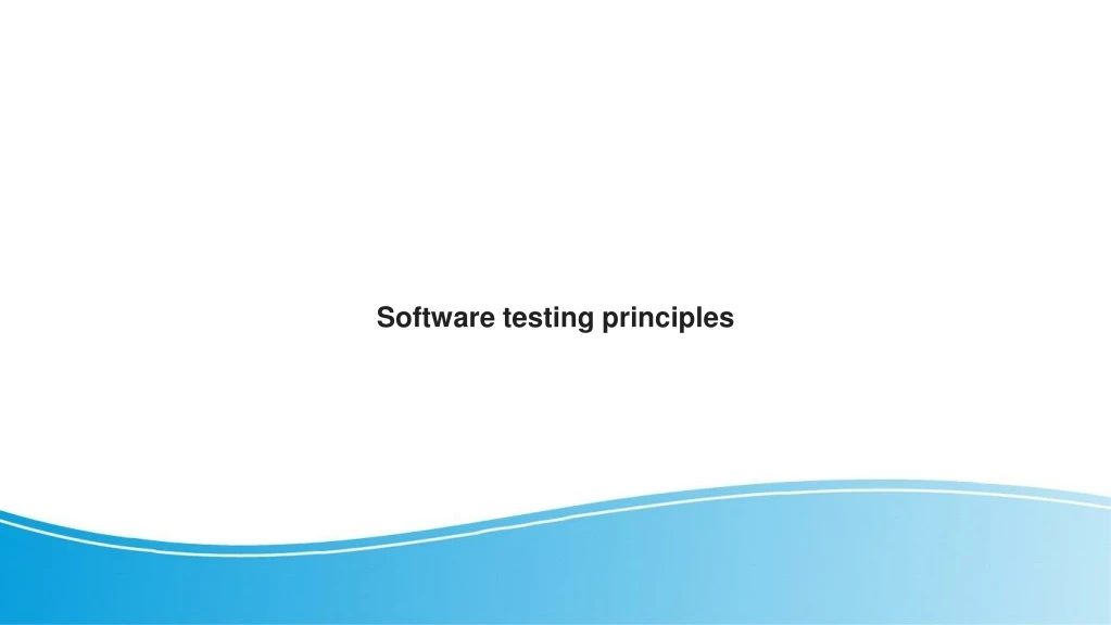 software testing principles