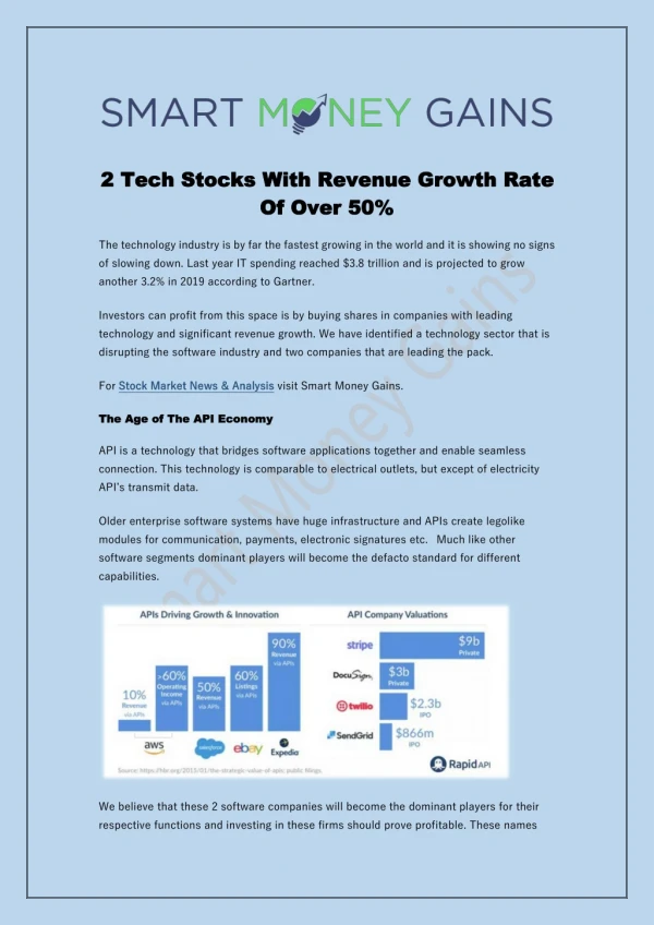 2 Tech Stocks With Revenue Growth Rate Of Over 50%