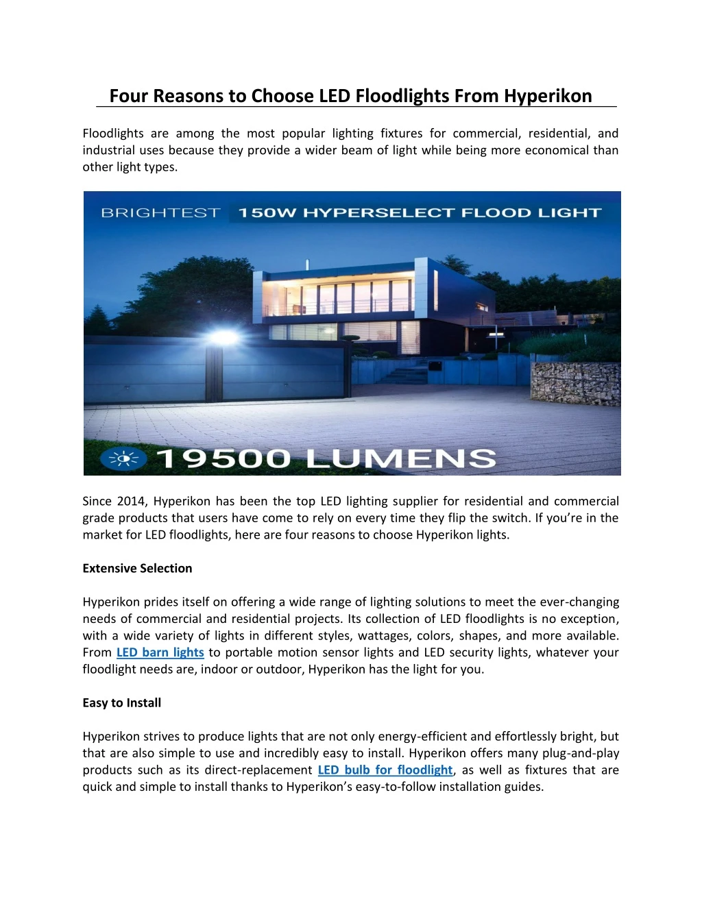 four reasons to choose led floodlights from
