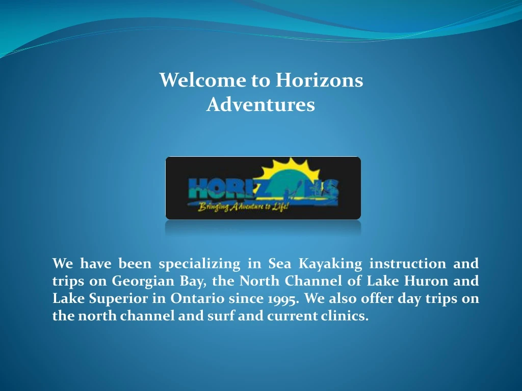 welcome to horizons adventures