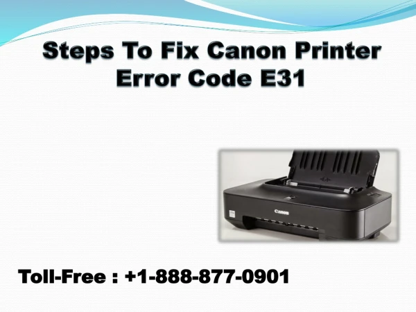 To Fix Canon Printer Error Code E31