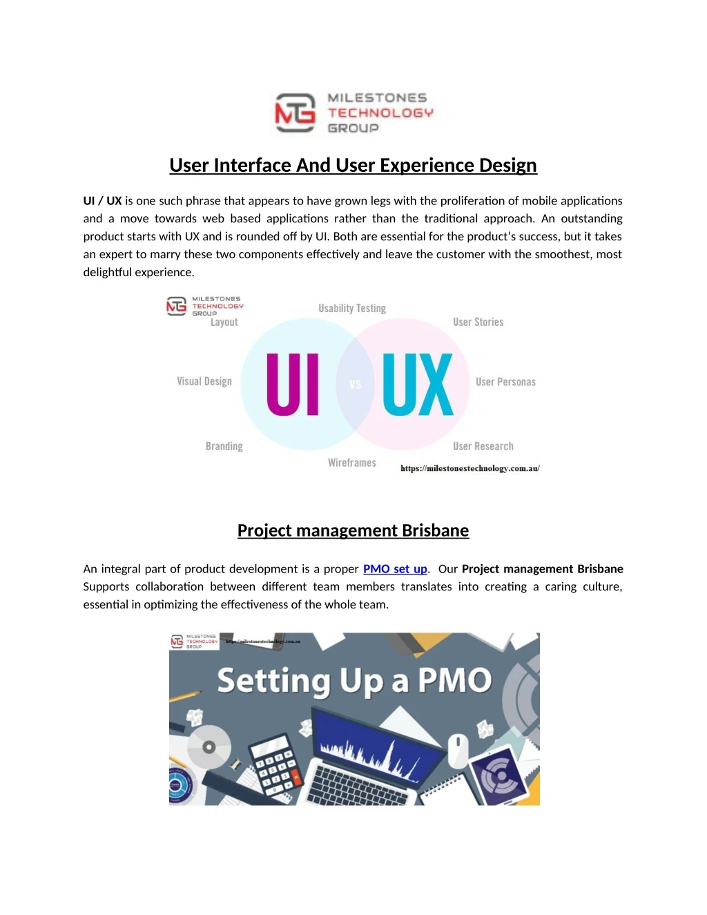 user interface and user experience design
