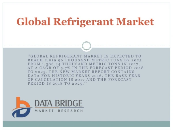 Global Refrigerant Market – Industry Trends and Forecast to 2025