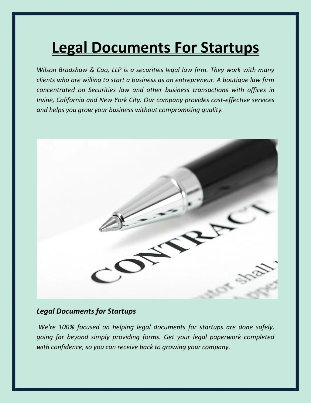 legal documents for startups