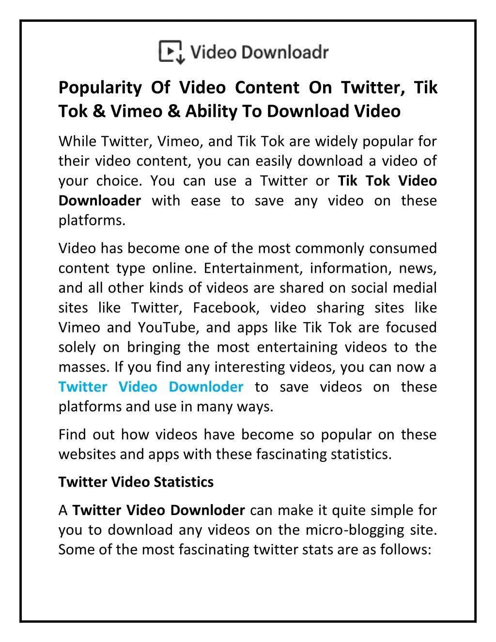 popularity of video content on twitter