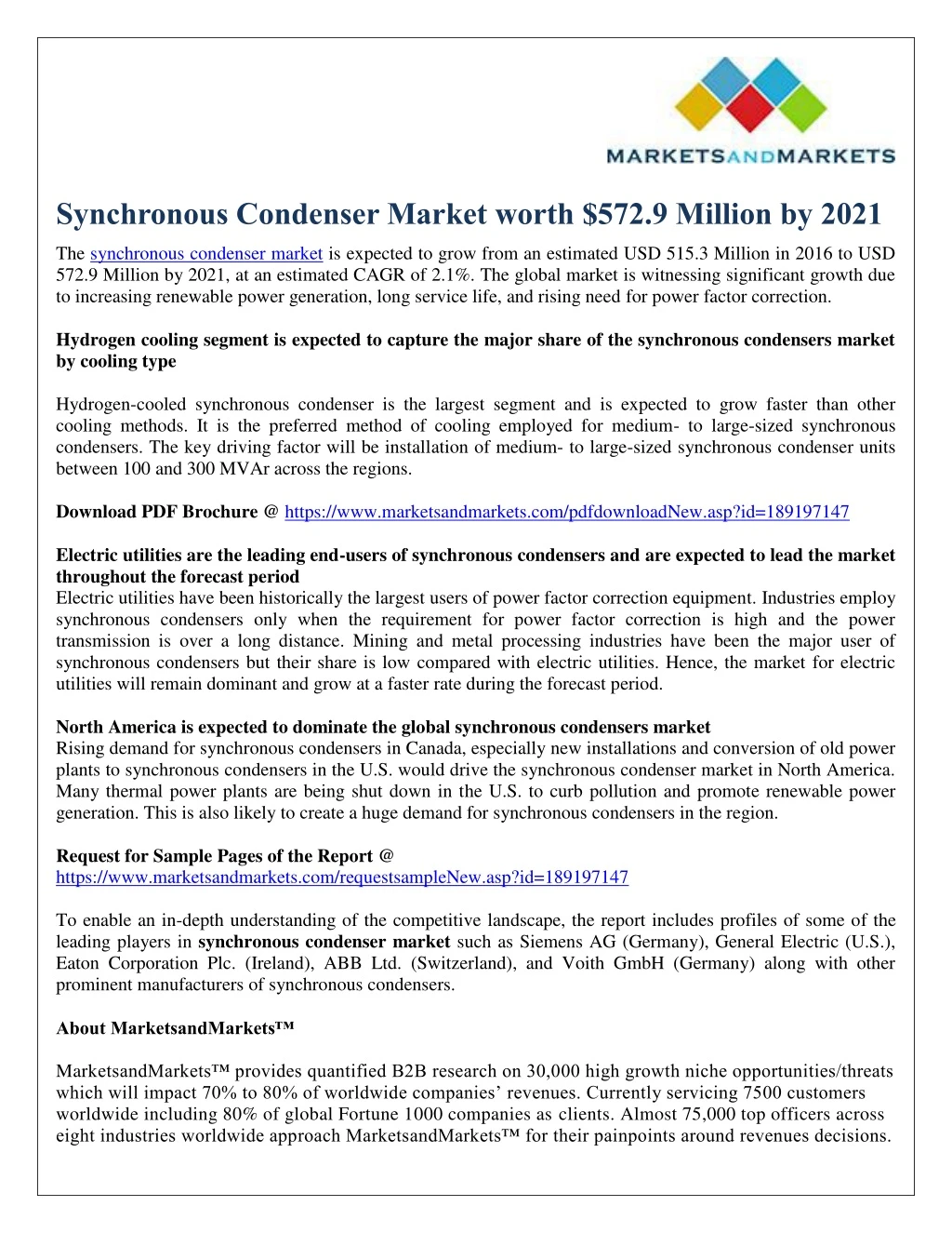 synchronous condenser market worth 572 9 million