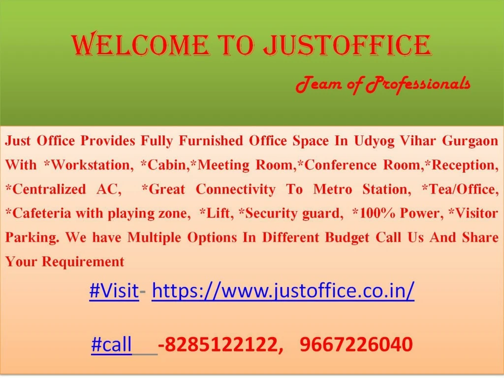 welcome to justoffice team of professionals