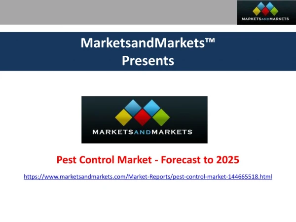 Pest Control Market by Pest Type, Control Method, Mode Of Application, Application, and Region - 2025