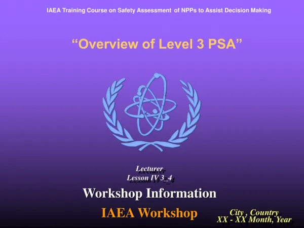 “Overview of Level 3 PSA”