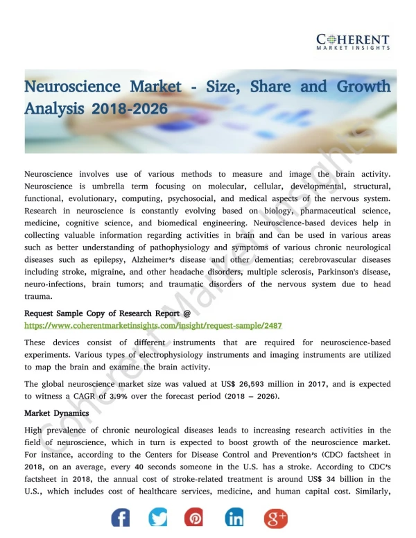Neuroscience Market - Size, Share and Growth Analysis 2018-2026