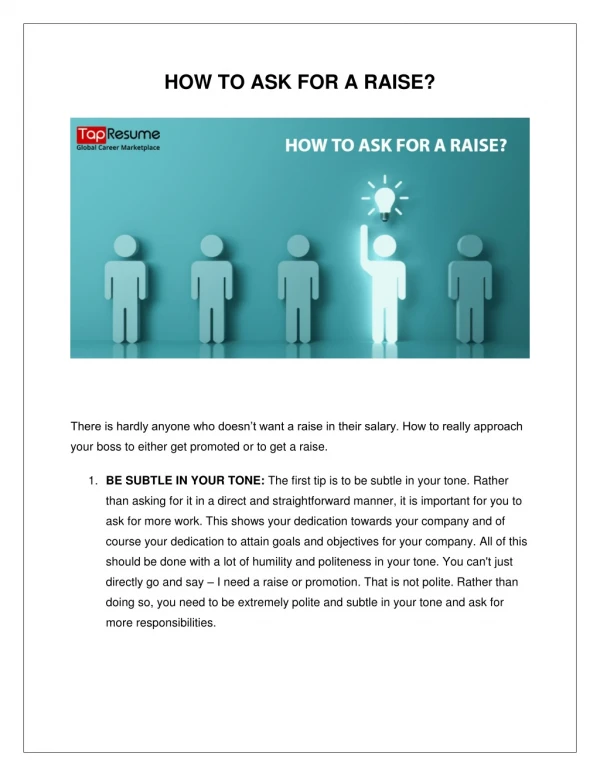 HOW TO ASK FOR A RAISE?