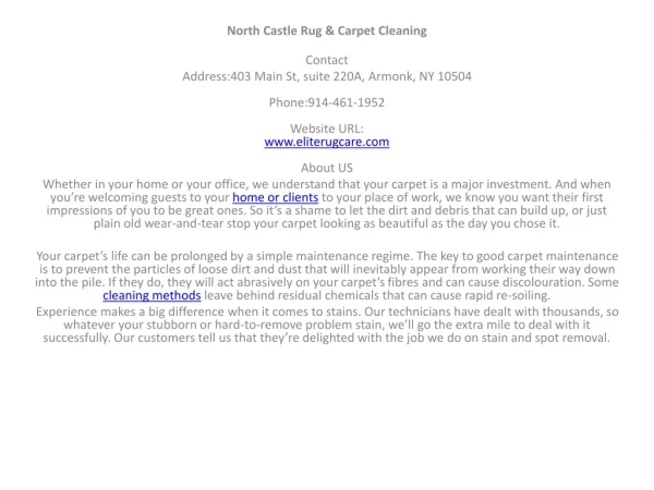 North Castle Rug & Carpet Cleaning