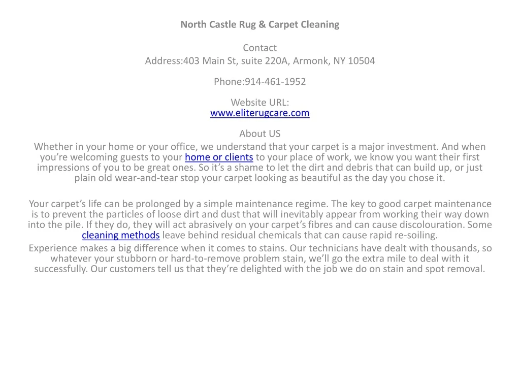 north castle rug carpet cleaning contact address