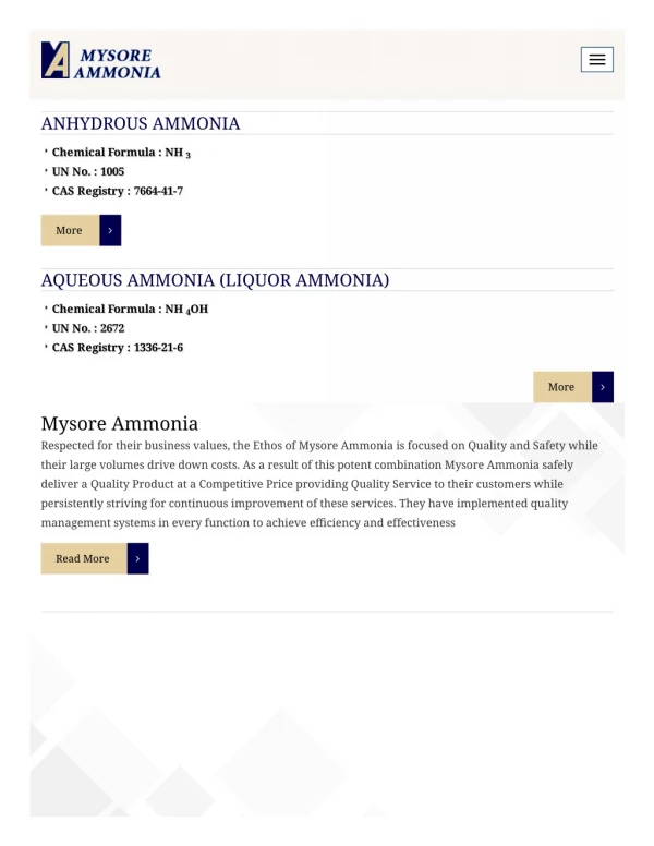Anhydrous Ammonia | Mysore Ammonia