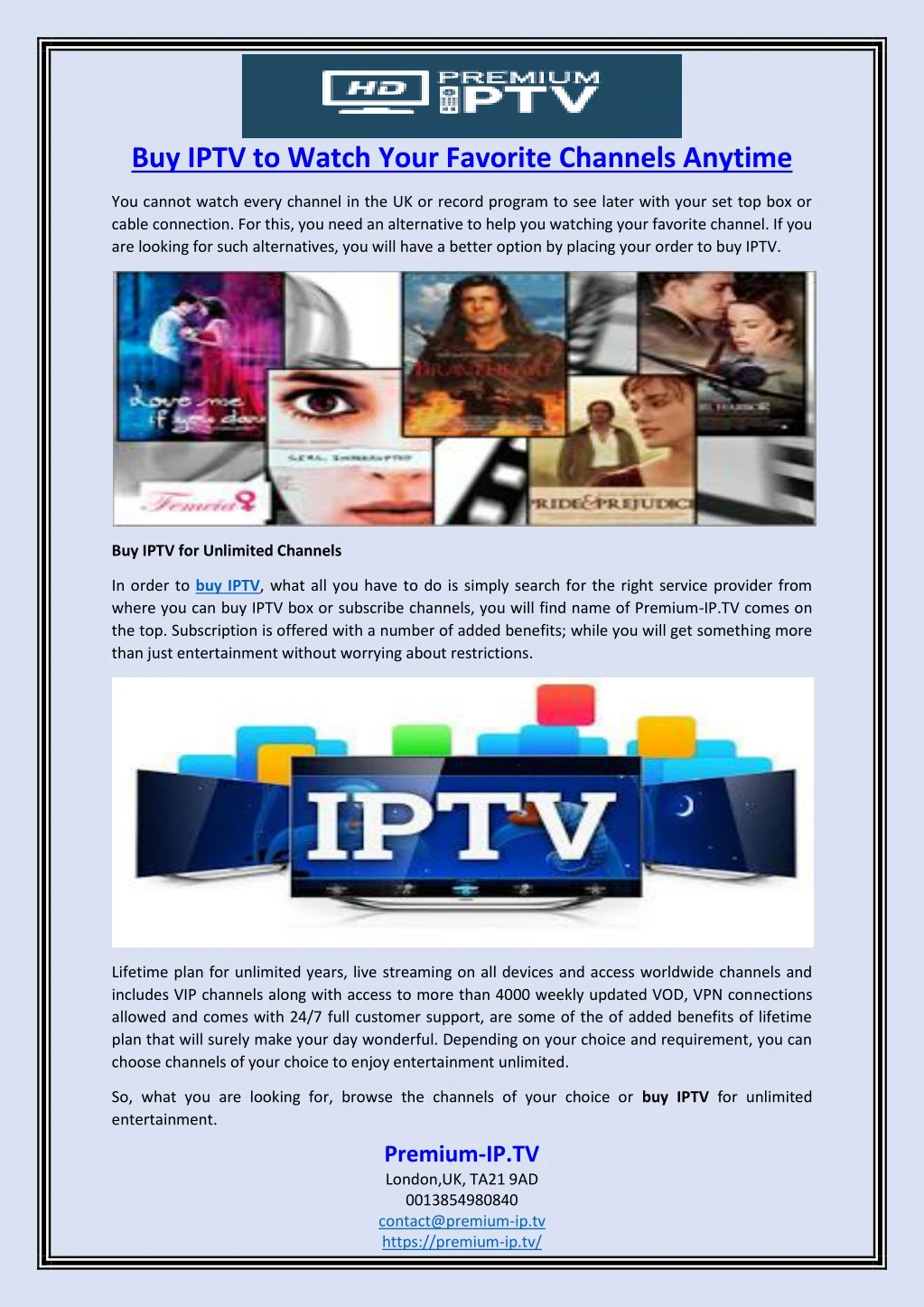 buy iptv to watch your favorite channels anytime