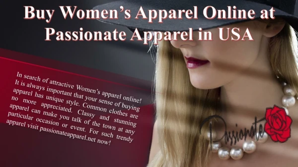 Buy Women’s Apparel Online at Passionate Apparel in USA