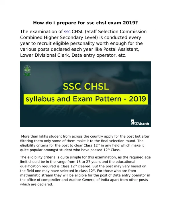 SSC CHSl Books 2019
