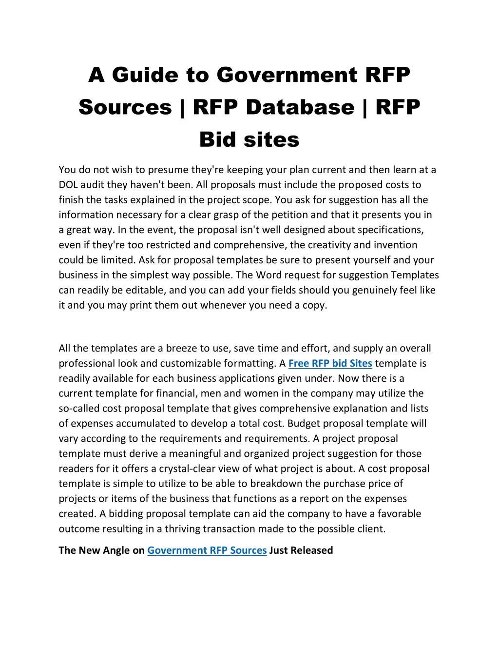 a guide to government rfp sources rfp database