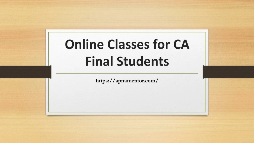 online classes for ca final students