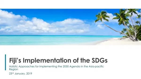 Fiji’s Implementation of the SDGs
