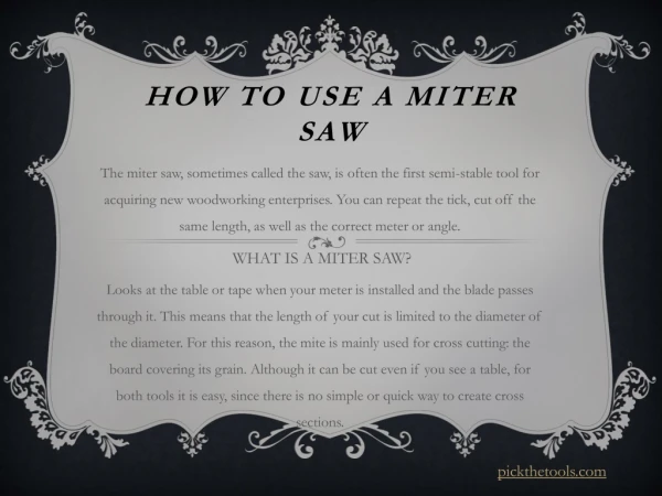 How to use a miter saw