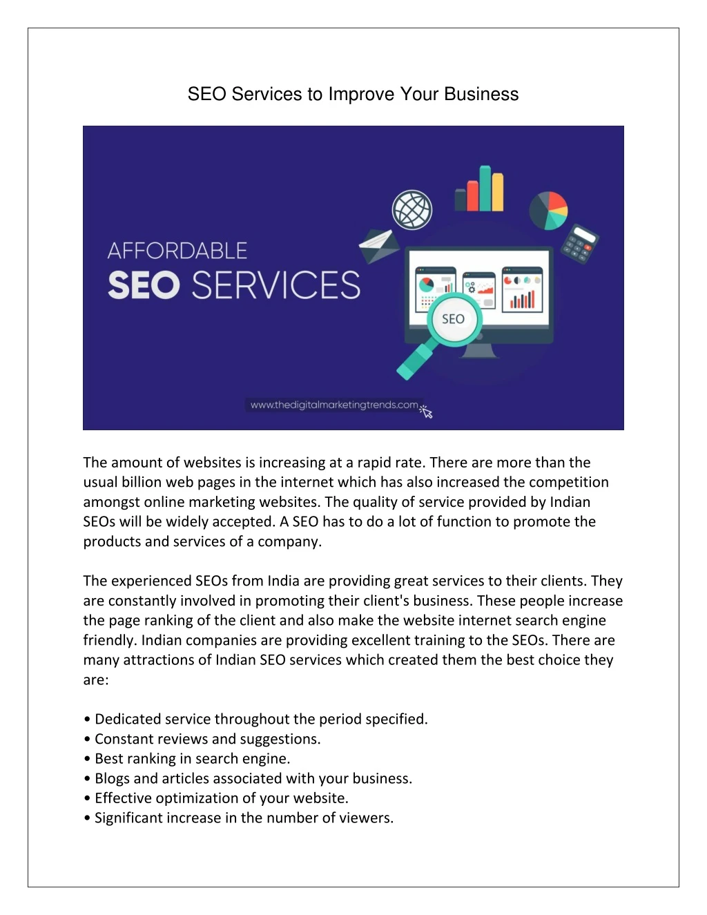 seo services to improve your business