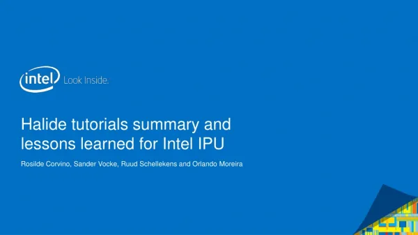 Halide tutorials summary and lessons learned for Intel IPU