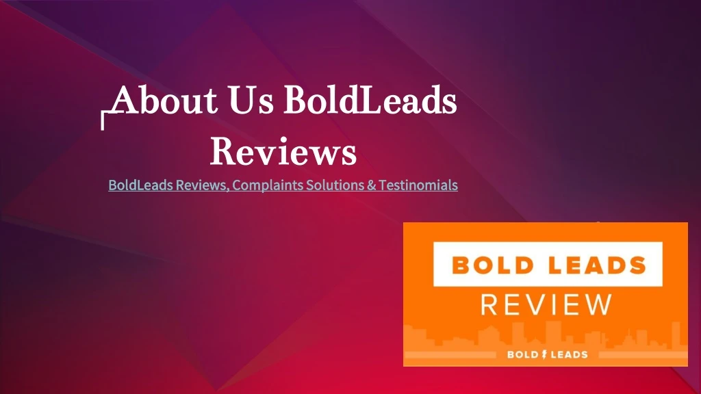 about us boldleads reviews