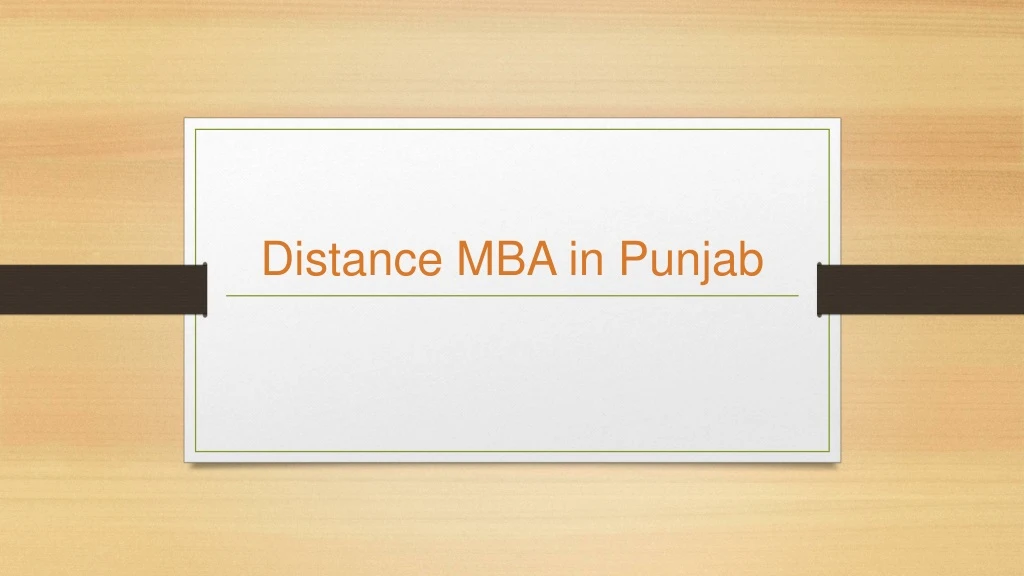 distance mba in punjab