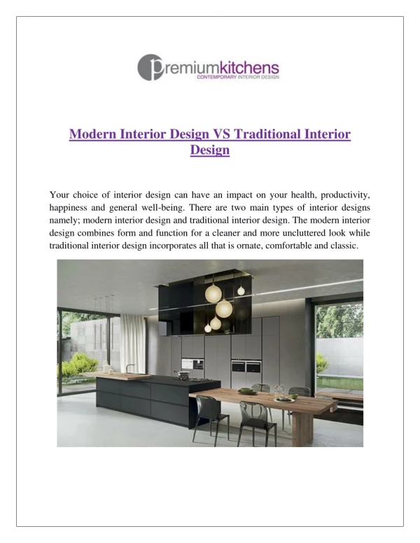 Modern Interior design vs Traditional Interior design