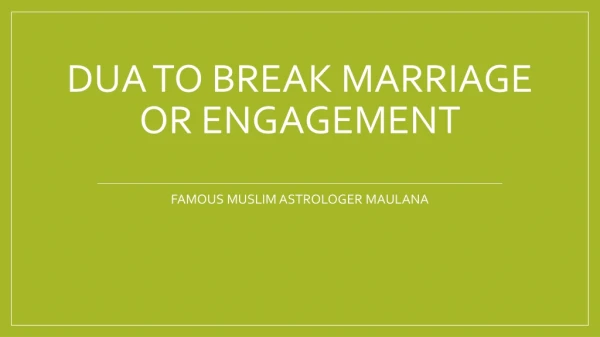 Dua to Break Marriage