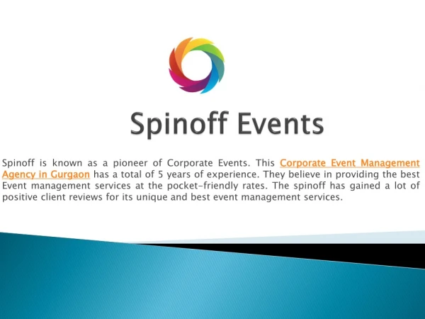 Corporate event management agency