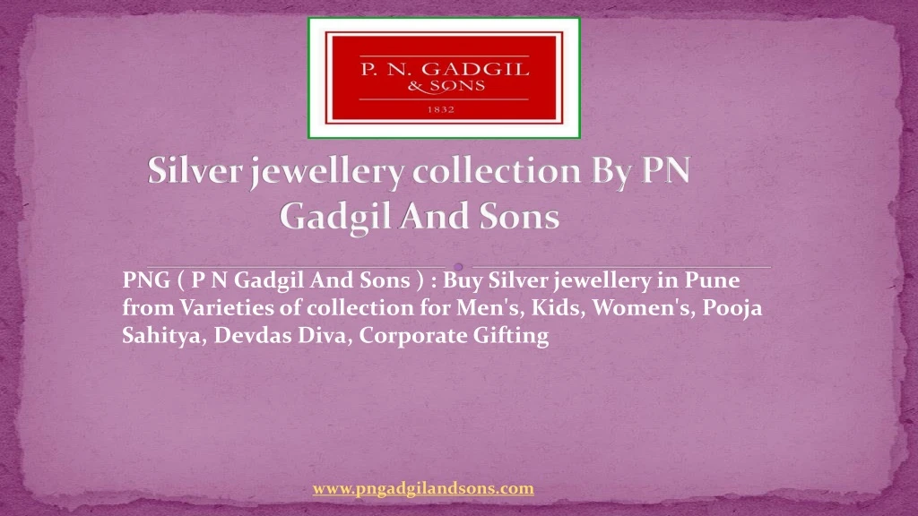 silver jewellery collection by pn gadgil and sons