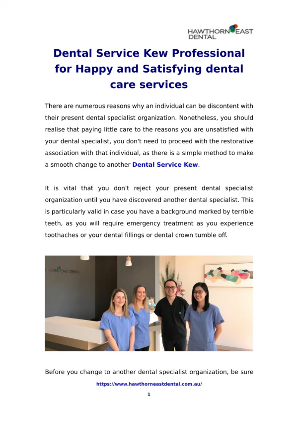 Dental Service Kew | Hawthorn East Dental