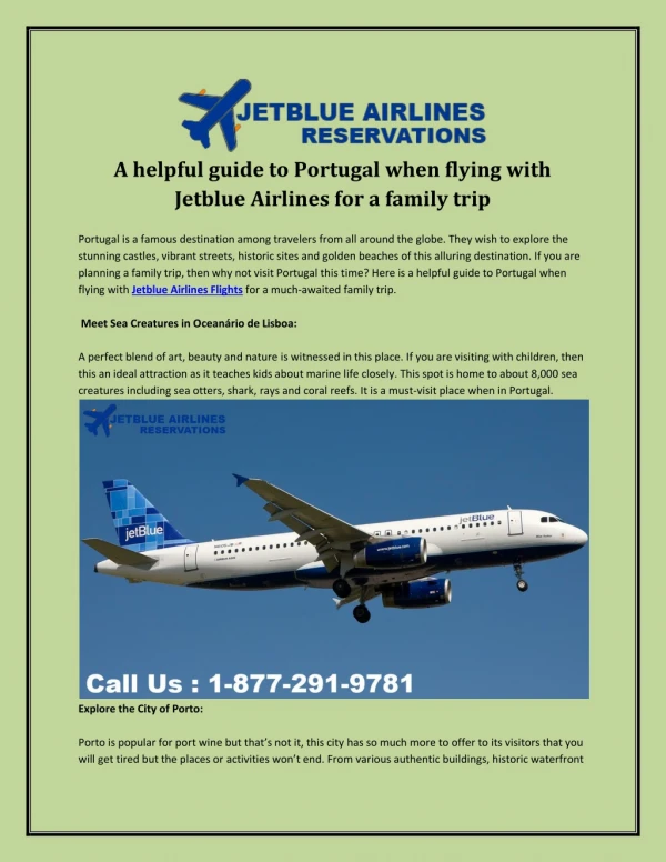 A helpful guide to Portugal when flying with Jetblue Airlines for a family trip