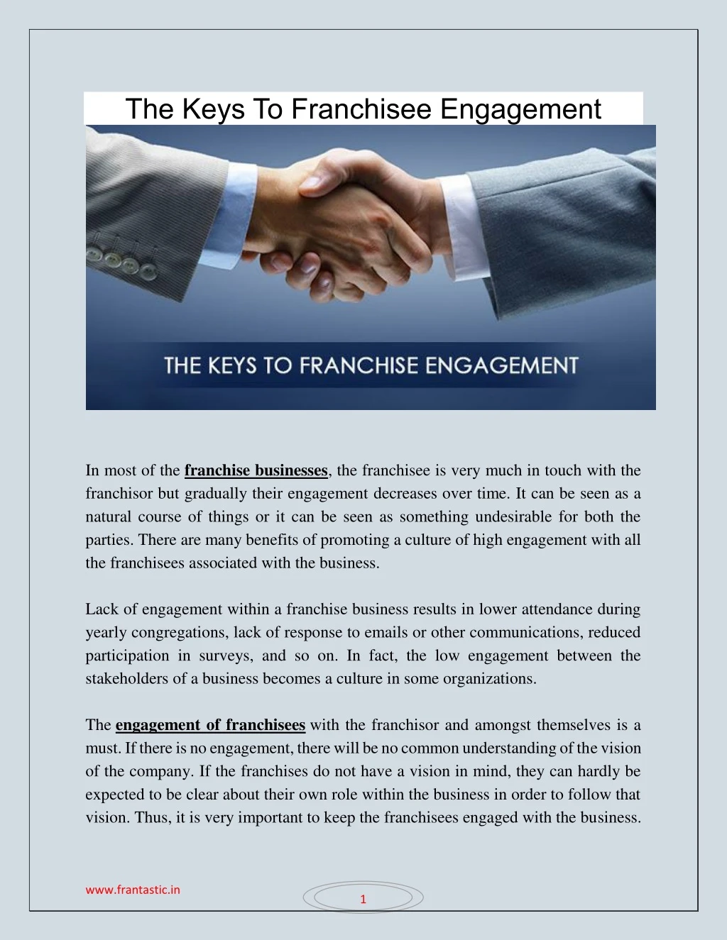 the keys to franchisee engagement