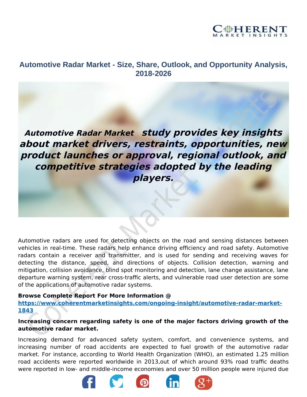 automotive radar market size share outlook