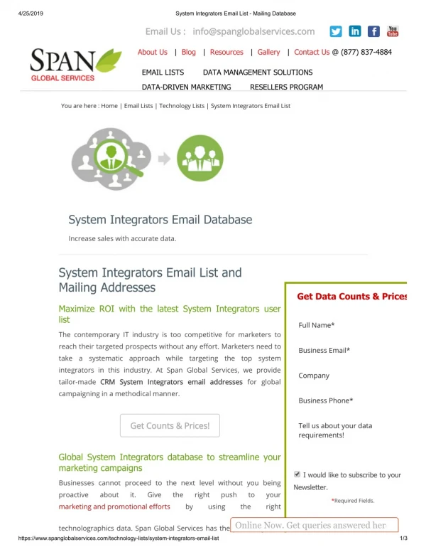 System integrators email list