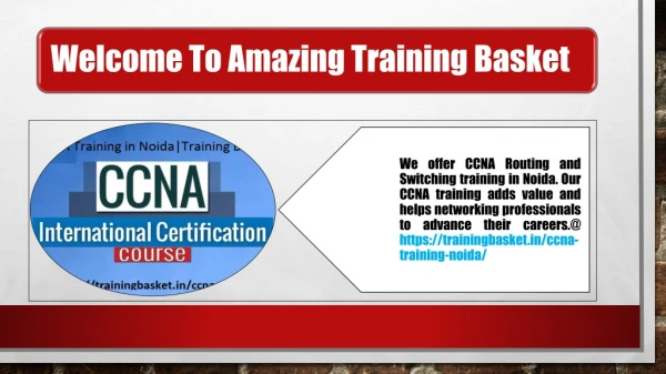 Cisco Certification- CCNA Training Corse in Noida