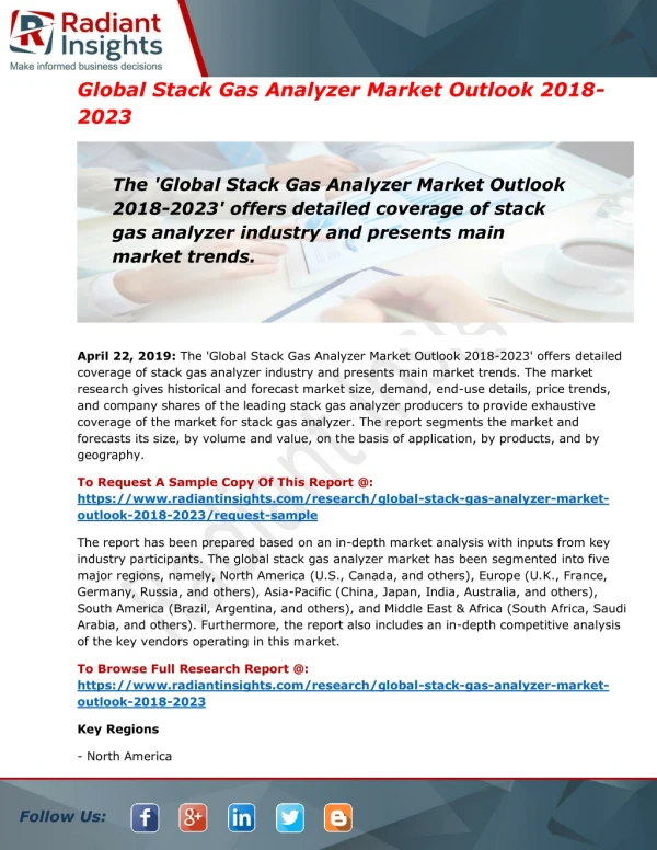 Global Stack Gas Analyzer Market Production Volume, Growth Rate From 2018 To 2023